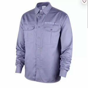 Nike Men's WNBA All Star Woven Long-Sleeve Button Up Shirt -Purple NWT Size M